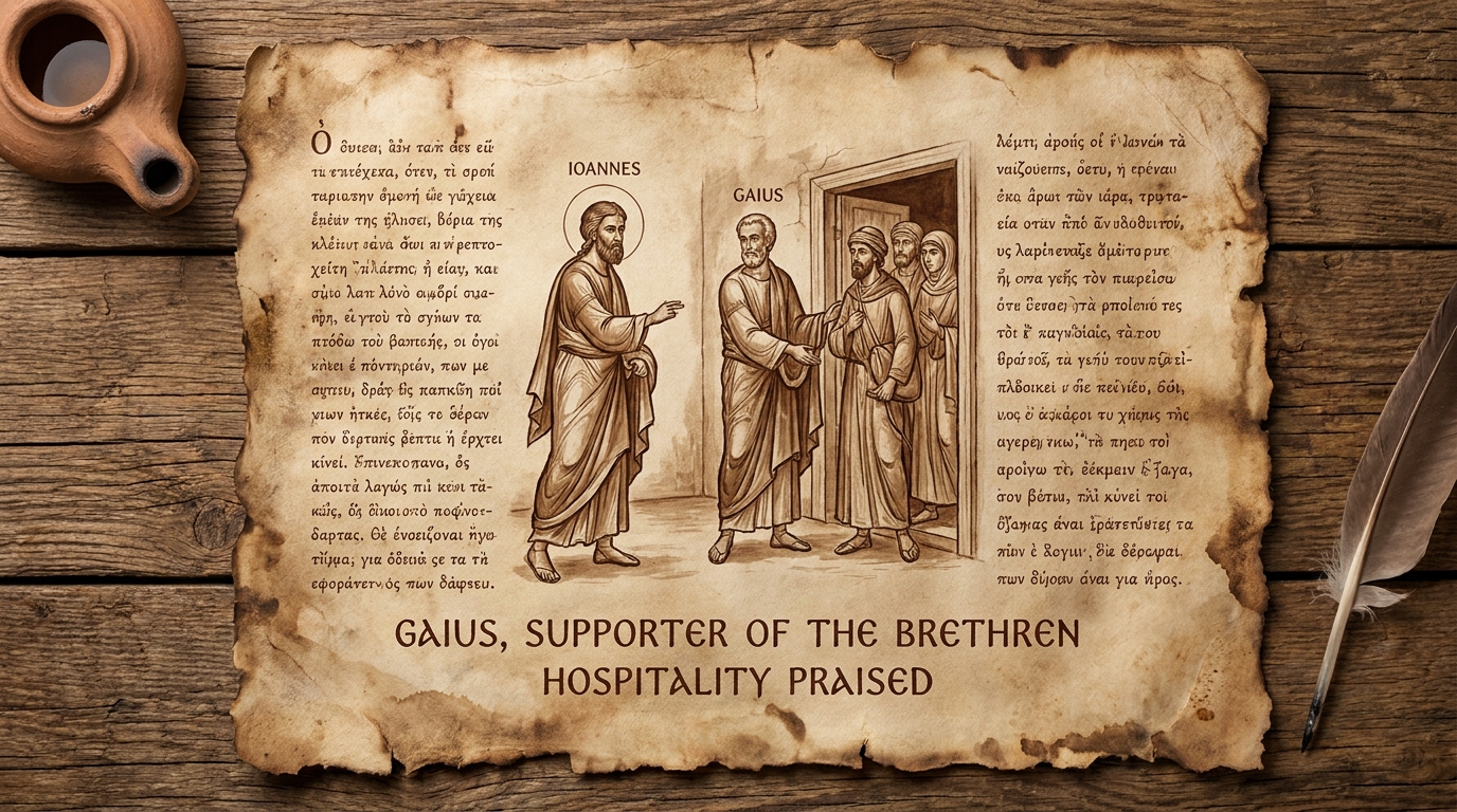 O apóstolo João elogiando a hospitalidade de Gaio